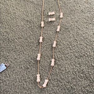 Kate Spade Ivory Bow Necklace and Earrings